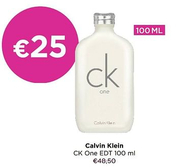 Promoties Calvin klein ck one edt - Calvin Klein - Geldig van 26/09/2022 tot 02/10/2022 bij ICI PARIS XL