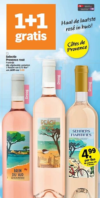 Promoties Selectie provence rosé - Rosé wijnen - Geldig van 26/09/2022 tot 02/10/2022 bij Albert Heijn
