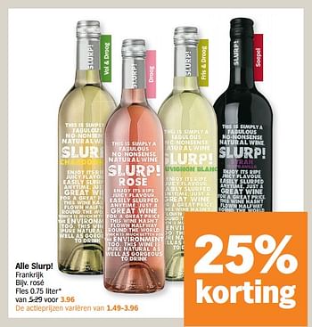 Promotions Slurp! rosé - Vins rosé - Valide de 26/09/2022 à 02/10/2022 chez Albert Heijn