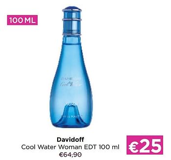 Promoties Davidoff cool water woman edt - Davidoff - Geldig van 26/09/2022 tot 02/10/2022 bij ICI PARIS XL