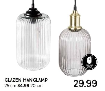 Promoties Glazen hanglamp - Huismerk - Xenos - Geldig van 26/09/2022 tot 09/10/2022 bij Xenos