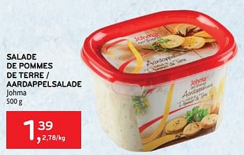 Promotions Salade de pommes de terre johma - Johma - Valide de 05/10/2022 à 18/10/2022 chez Alvo