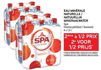 Promotions Eau minérale naturelle spa 2ième à 1-2 prix - Spa - Valide de 05/10/2022 à 18/10/2022 chez Alvo