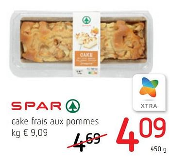 Promotions Cake frais aux pommes - Spar - Valide de 06/10/2022 à 19/10/2022 chez Spar (Colruytgroup)