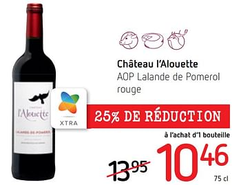 Promotions Château l’alouette aop lalande de pomerol rouge - Vins rouges - Valide de 06/10/2022 à 19/10/2022 chez Spar (Colruytgroup)