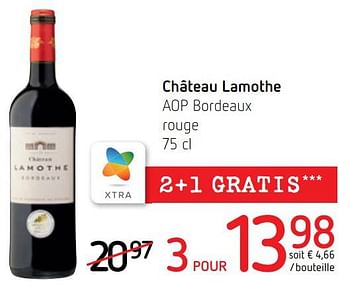 Promotions Château lamothe aop bordeaux rouge - Vins rouges - Valide de 06/10/2022 à 19/10/2022 chez Spar (Colruytgroup)