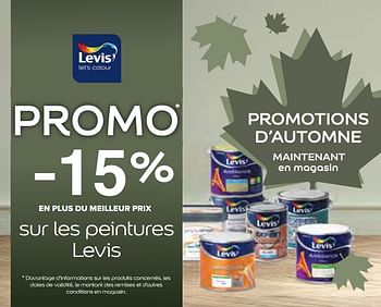 Promotions -15% en plus du meilleur prix sur les peintures levis - Levis - Valide de 02/10/2022 à 23/10/2022 chez Euro Shop
