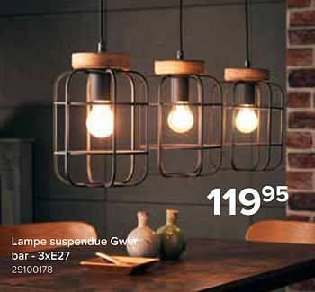 Promotions Lampe suspendue gwen bar - 3xe27 - Produit Maison - Euroshop - Valide de 02/10/2022 à 23/10/2022 chez Euro Shop