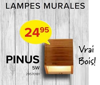 Promotions Lampes murales pinus - Produit Maison - Euroshop - Valide de 02/10/2022 à 23/10/2022 chez Euro Shop