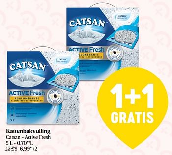 Promoties Kattenbakvulling catsan - active fresh - Catsan - Geldig van 29/09/2022 tot 05/10/2022 bij Delhaize