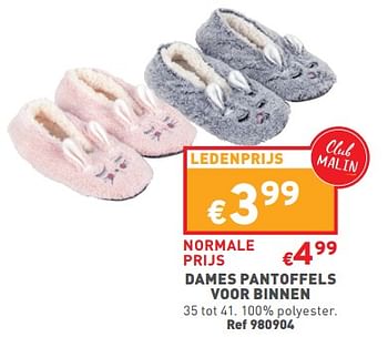 Promoties Dames pantoffels voor binnen - Huismerk - Trafic  - Geldig van 28/09/2022 tot 03/10/2022 bij Trafic