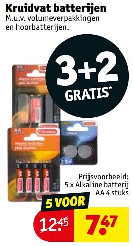 Promoties Alkaline batterij aa - Huismerk - Kruidvat - Geldig van 27/09/2022 tot 09/10/2022 bij Kruidvat