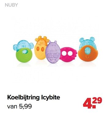 Promoties Koelbijtring icybite - Nuby - Geldig van 26/09/2022 tot 22/10/2022 bij Baby-Dump