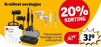 Promoties Oordopjes 3.5 mm audio jack wit - Huismerk - Kruidvat - Geldig van 27/09/2022 tot 09/10/2022 bij Kruidvat