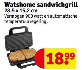 Promoties Watshome sandwichgrill - Watshome - Geldig van 27/09/2022 tot 09/10/2022 bij Kruidvat