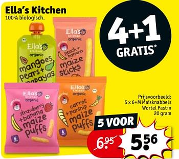 Promoties Maisknabbels wortel pastin - Ella’s kitchen - Geldig van 27/09/2022 tot 09/10/2022 bij Kruidvat