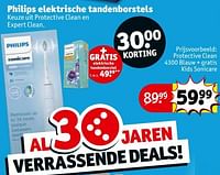 Philips elektrische tandenborstels protective clean 4300 blauw + gratis kids sonicare-Philips