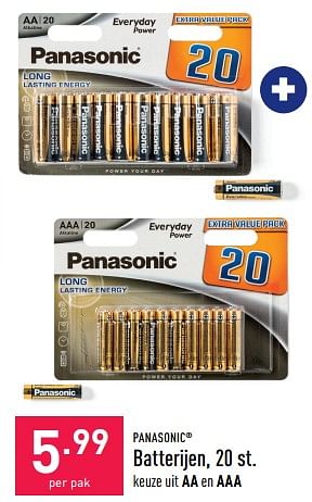 Promoties Batterijen - Panasonic - Geldig van 08/10/2022 tot 14/10/2022 bij Aldi