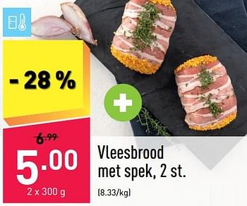 Promoties Vleesbrood met spek - Huismerk - Aldi - Geldig van 03/10/2022 tot 08/10/2022 bij Aldi