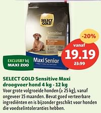 Select gold sensitive maxi droogvoer hond-Select Gold
