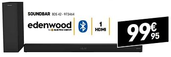 Promoties Edenwood soundbar bds 42 - Edenwood  - Geldig van 29/09/2022 tot 15/10/2022 bij Electro Depot