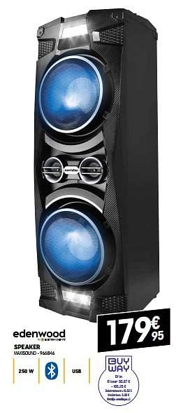 Promoties Edenwood speaker maxisound - Edenwood  - Geldig van 29/09/2022 tot 15/10/2022 bij Electro Depot