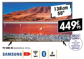 Promoties Samsung tv uhd 4k ue55tu7092 - Samsung - Geldig van 29/09/2022 tot 15/10/2022 bij Electro Depot