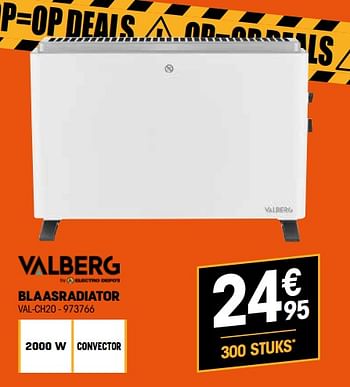 Promoties Valberg blaasradiator val-ch20 - Valberg - Geldig van 29/09/2022 tot 15/10/2022 bij Electro Depot