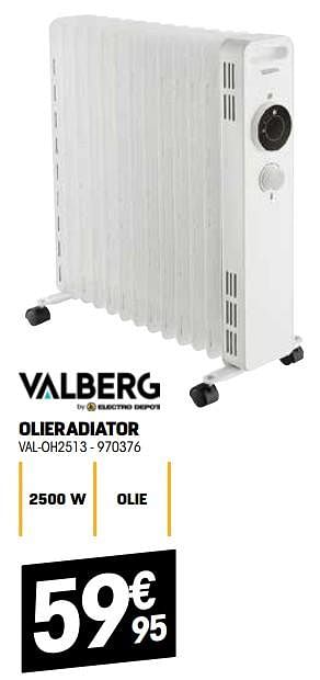 Promoties Valberg olieradiator val-oh2513 - Valberg - Geldig van 29/09/2022 tot 15/10/2022 bij Electro Depot
