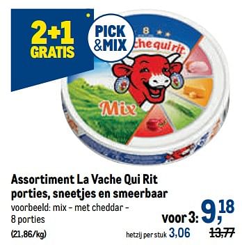 Promoties La vache qui rit mix - met cheddar - La Vache Qui Rit - Geldig van 05/10/2022 tot 18/10/2022 bij Makro