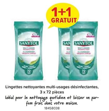 Promotions Lingettes nettoyantes multi-usages désinfectantes 1+1 gratuit - Sanytol - Valide de 02/10/2022 à 23/10/2022 chez Euro Shop