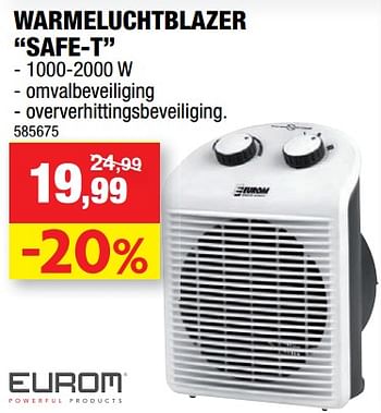 Promotions Eurom warmeluchtblazer safe-t - Eurom - Valide de 28/09/2022 à 09/10/2022 chez Hubo