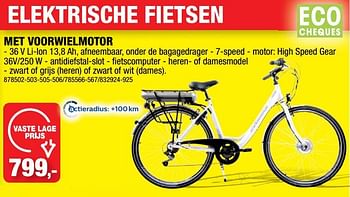 Promotions Elektrische fietsen met voorwielmotor - Evobike - Valide de 28/09/2022 à 09/10/2022 chez Hubo