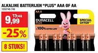 Alkaline batterijen plus aaa of aa-Duracell