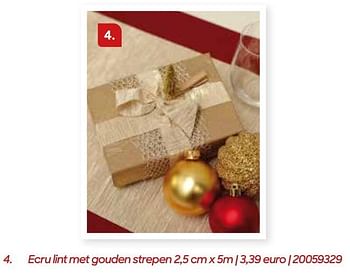 Promoties Ecru lint met gouden strepen - Huismerk - Ava - Geldig van 01/10/2022 tot 31/12/2022 bij Ava