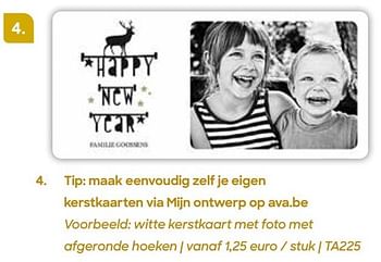 Promoties Witte kerstkaart met foto met afgeronde hoeken ta225 - Huismerk - Ava - Geldig van 01/10/2022 tot 31/12/2022 bij Ava