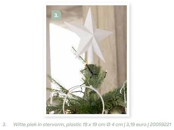 Promoties Witte piek in stervorm plastic - Huismerk - Ava - Geldig van 01/10/2022 tot 31/12/2022 bij Ava