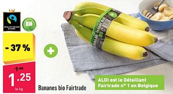 Promotions Bananes bio fairtrade - Produit maison - Aldi - Valide de 03/10/2022 à 08/10/2022 chez Aldi