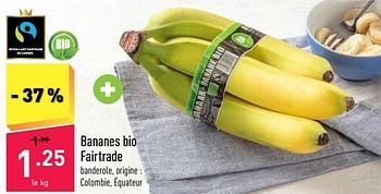 Promotions Bananes bio fairtrade - Produit maison - Aldi - Valide de 03/10/2022 à 08/10/2022 chez Aldi