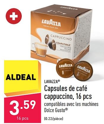 Promoties Capsules de café cappuccino - Lavazza - Geldig van 07/10/2022 tot 14/10/2022 bij Aldi
