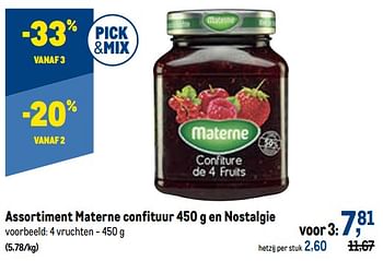 Promotions Materne confituur 4 vruchten - Materne - Valide de 05/10/2022 à 18/10/2022 chez Makro