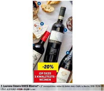 Promoties Laurana cònero docg riserva - Rode wijnen - Geldig van 10/10/2022 tot 15/10/2022 bij Lidl