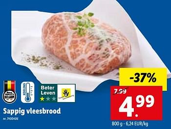 Promoties Sappig vleesbrood - Huismerk - Lidl - Geldig van 10/10/2022 tot 15/10/2022 bij Lidl
