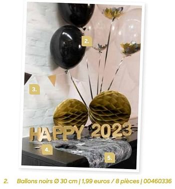 Promotions Ballons noirs - Produit Maison - Ava - Valide de 01/10/2022 à 31/12/2022 chez Ava