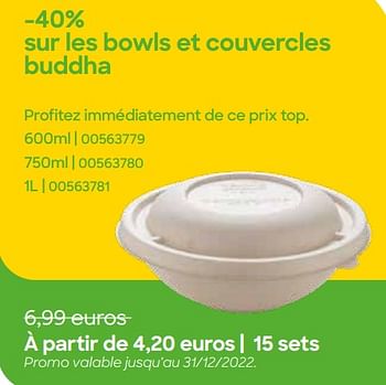 Promotions Bowls et couvercles buddha - Produit Maison - Ava - Valide de 01/10/2022 à 31/12/2022 chez Ava