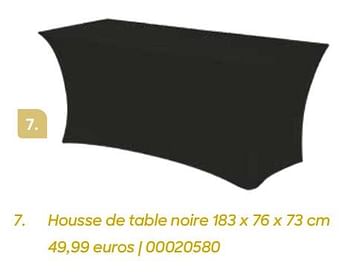 Promotions Housse de table noire - Produit Maison - Ava - Valide de 01/10/2022 à 31/12/2022 chez Ava