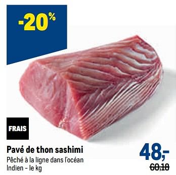 Promoties Pavé de thon sashimi - Huismerk - Makro - Geldig van 05/10/2022 tot 18/10/2022 bij Makro