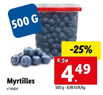 Promotions Myrtilles - Produit maison - Lidl - Valide de 10/10/2022 à 15/10/2022 chez Lidl