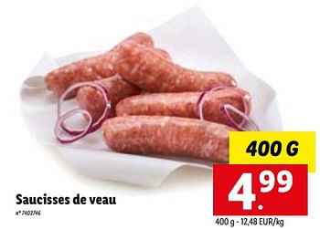 Promotions Saucisses de veau - Produit maison - Lidl - Valide de 10/10/2022 à 15/10/2022 chez Lidl
