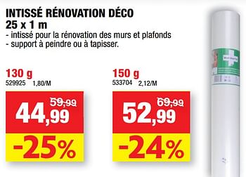 Promotions Intissé rénovation déco - Wall Doctor - Valide de 28/09/2022 à 09/10/2022 chez Hubo